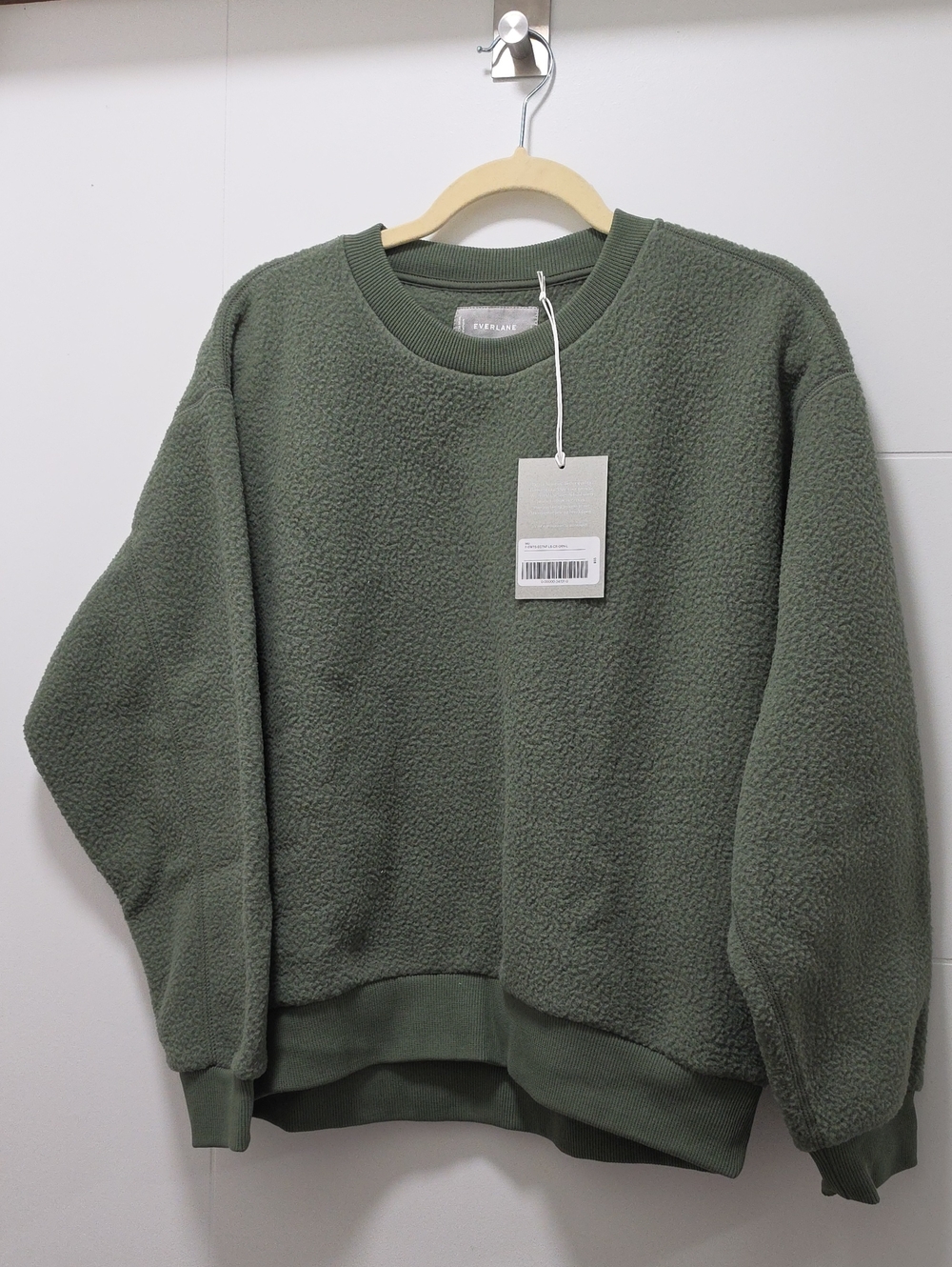 Everlane Women’s Olive Green Fleece Crewneck Sweater